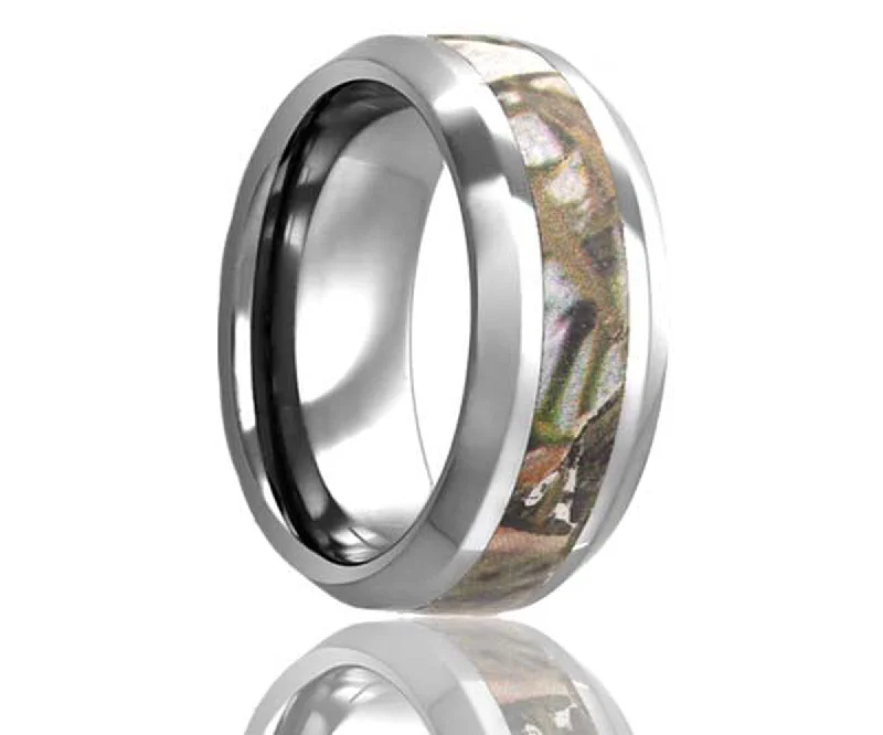 Rings Guard Secrets-Beveled Edge Desert Camo Tungsten Ring