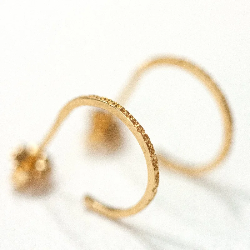 Earrings Glint Routine-Huggie Hoop Diamond Dusted Earrings by Christina Kober