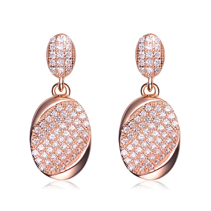 Earrings For Mild Glow-Marguerite Oval Dangle Earrings