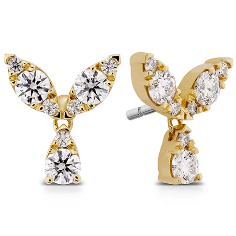 Cool Earrings For Class-Hearts On Fire Aerial Petal Diamond Stud Earrings