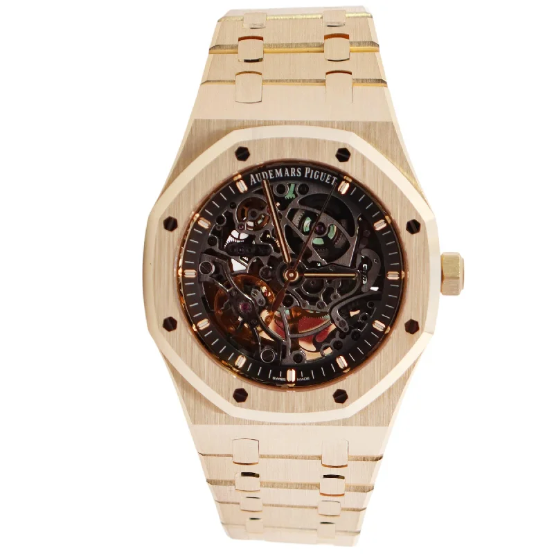 Watches For Thin Sets-Audemars Piguet Royal Oak 41mm Openwork Dial Watch Ref# 15407BA.OO.1220BA.01