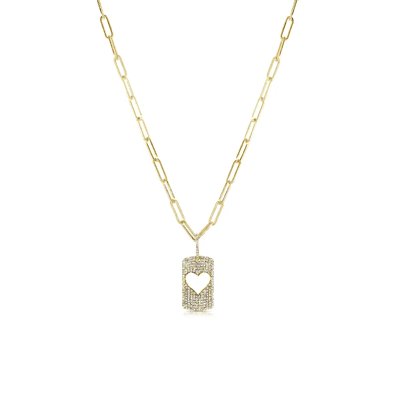 Hip Necklaces For Trends-14k Gold & Diamond Heart Necklace