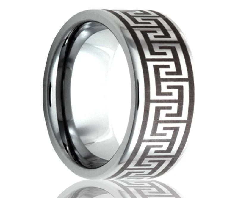 Rings Caliber Tips-Flat Tungsten Laser Pattern Ring