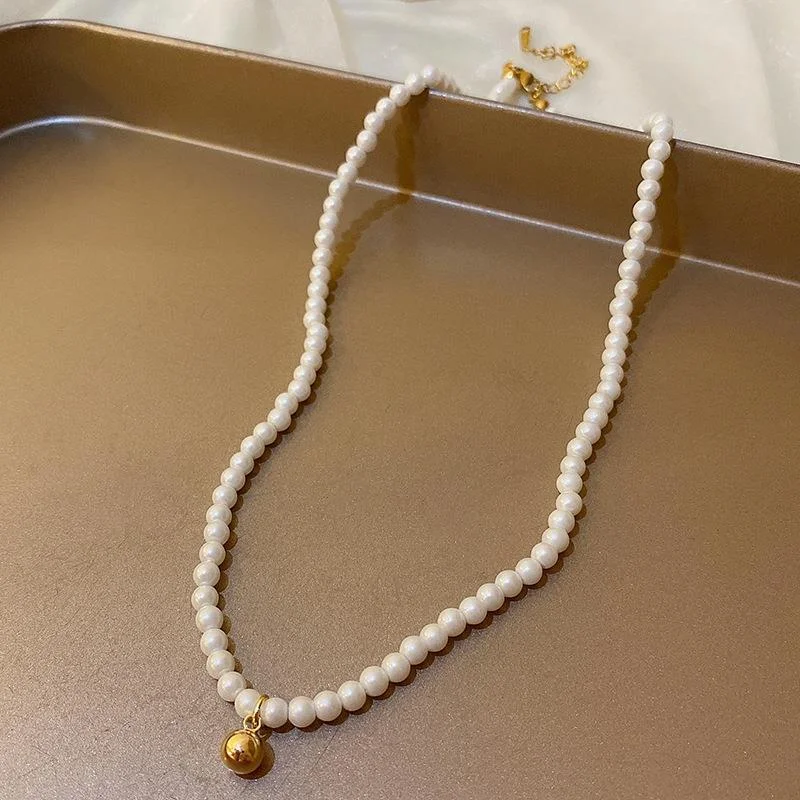 29# Necklace-Golden round Beads (4cm)