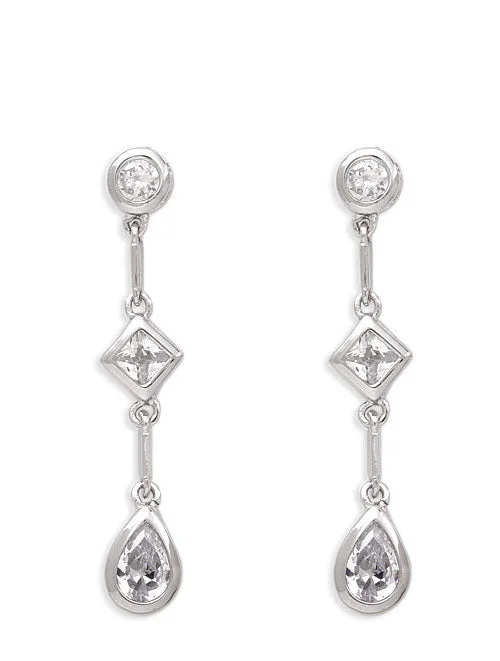 Earrings For Young Ones-Clarisse Bezel Setting Drop Earrings