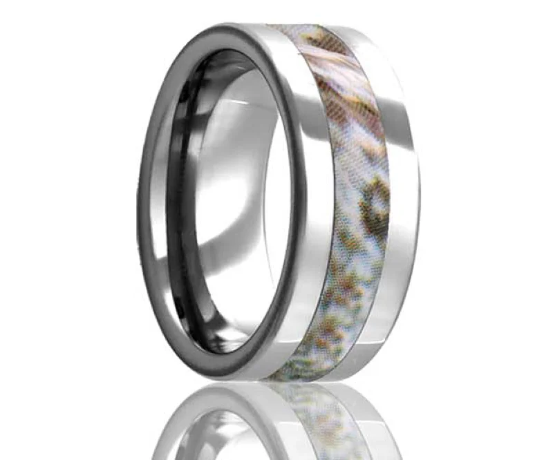 Rings Switch Ideas-Flat Snow Shadow Camo Tungsten Ring