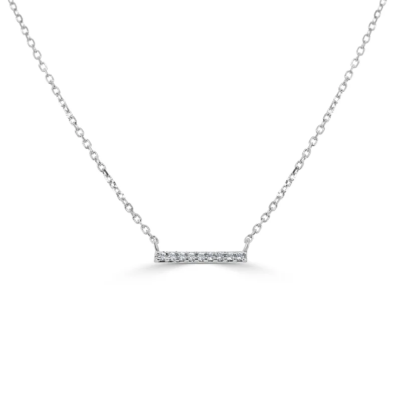 Tough Necklaces For All Days-14k Gold & Diamond Mini Bar Necklace