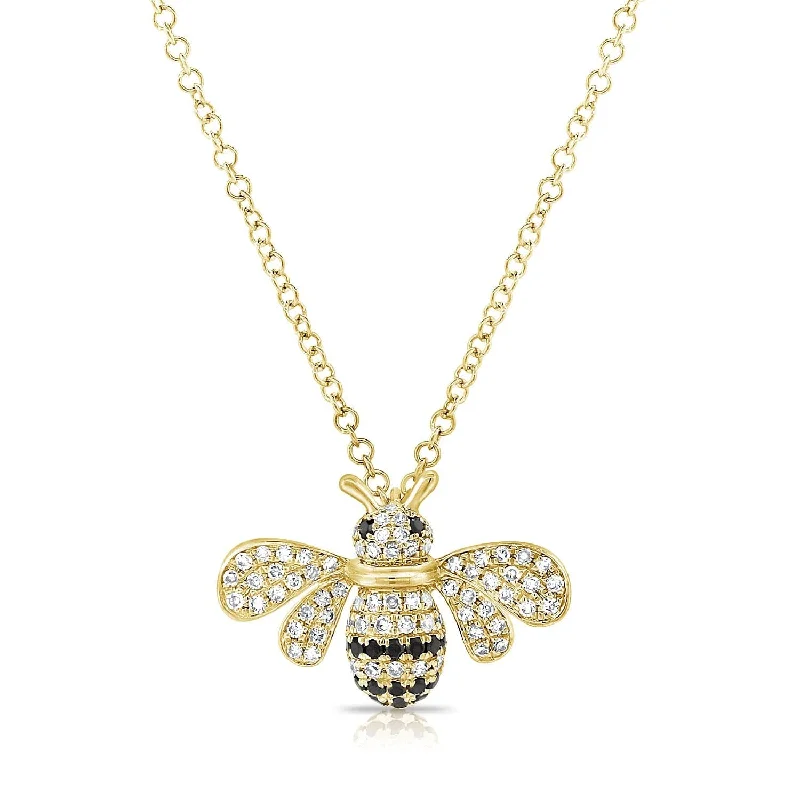 Reused Necklaces-14k Gold & Diamond Bumble Bee Necklace