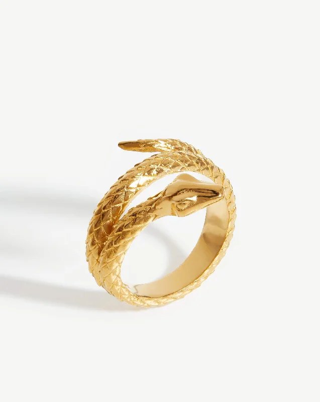 Rings For Wild Taste-Harris Reed Coiled Serpent Ring | 18ct Gold Plated