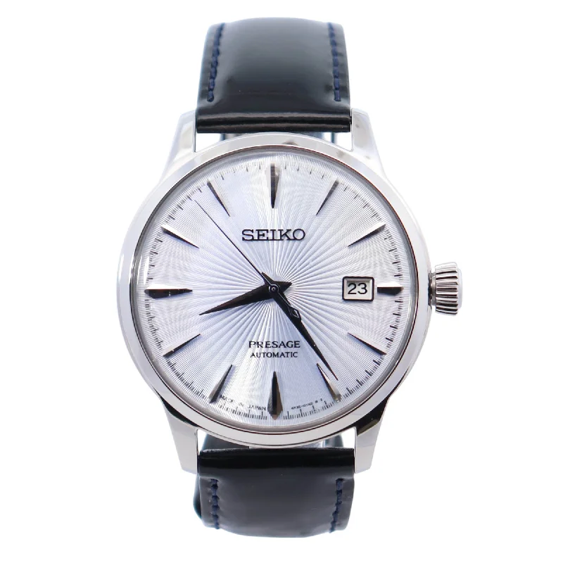 Watches Buy Ideas-Seiko Presage 41mm Silver Dial Watch Ref# SRPD37