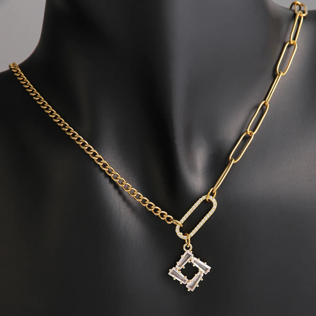 Gold Square Necklace