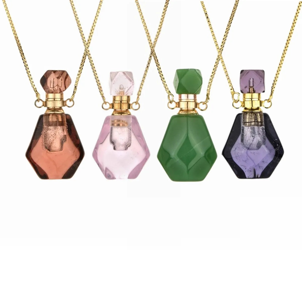 Necklaces With Rich Shades-Fashion Perfume Bottle Copper Pendant Necklace Copper Necklaces