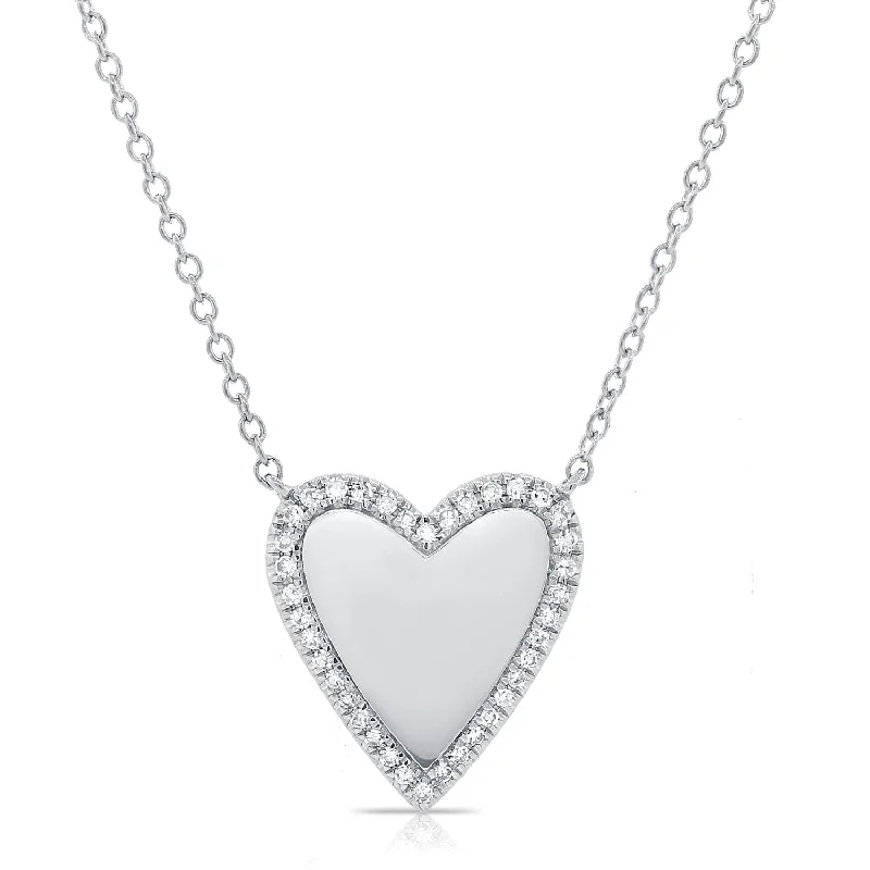 Necklaces For Loud Venues-14k Gold & Diamond Heart Necklace