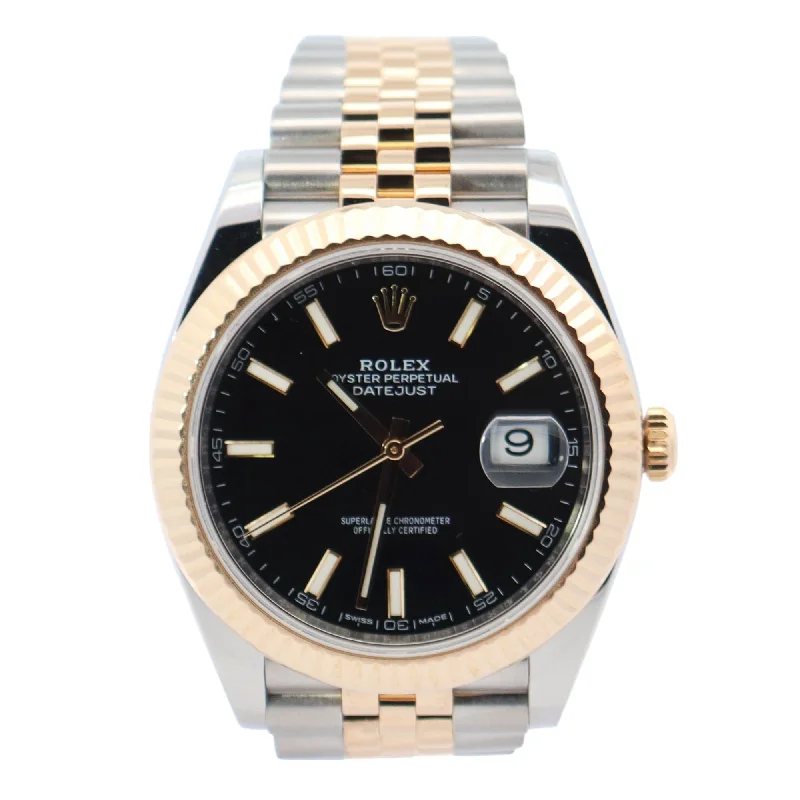 Low Cost Watches-Rolex Datejust 41mm Black Dial Watch Ref# 126333