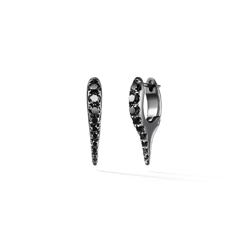 Earrings With Sun Shapes-LOLA NEEDLE EARRING Mini (Black Diamond)