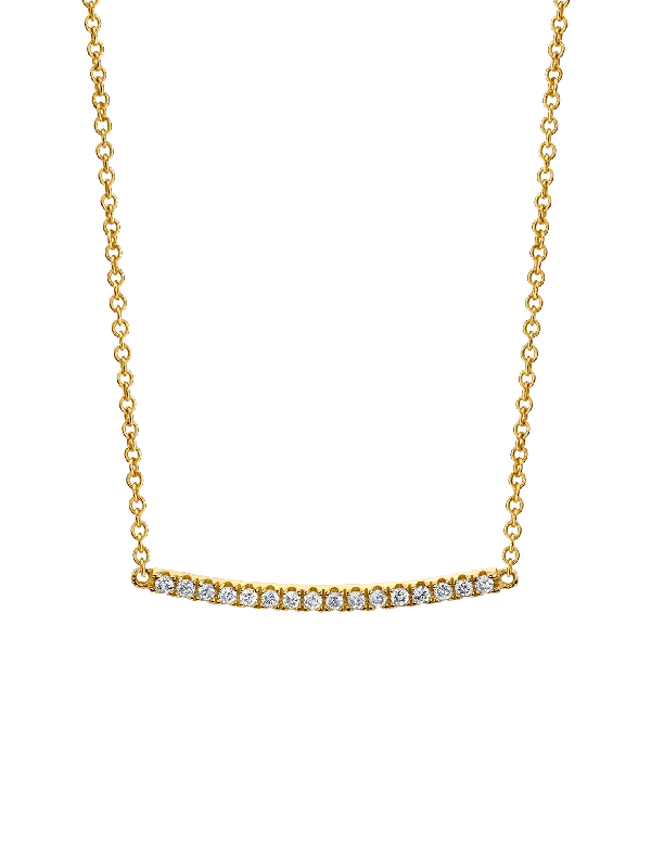 Dense Necklaces For Show-Climb Necklace - White Diamond / 14k Yellow Gold