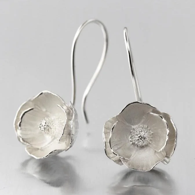 Earrings For Muted Charm-Poppy Sterling Silver Loop Earrings