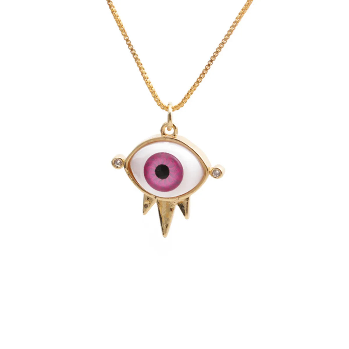 0464ys Pink Devil's Eye + Box Chain