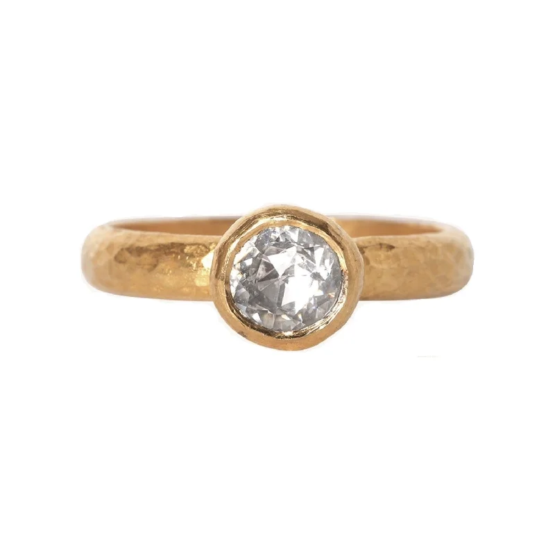 Aged Rings For Tales-24K White Sapphire Ring