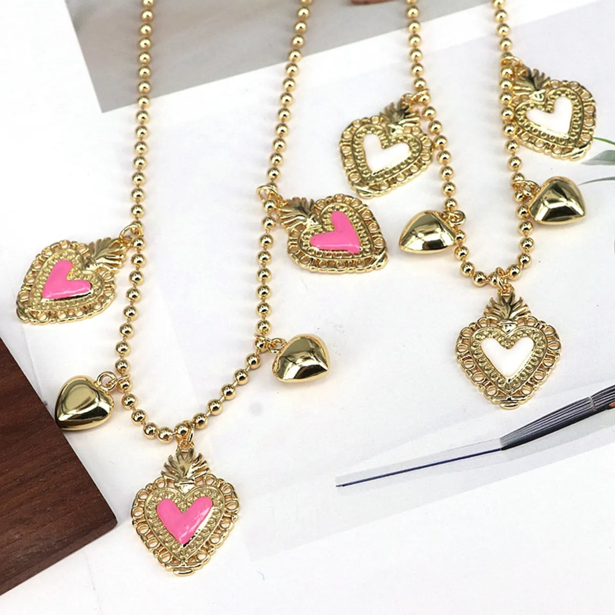 Necklaces For Loud Glow-Copper Heart Shape Pendant Necklace