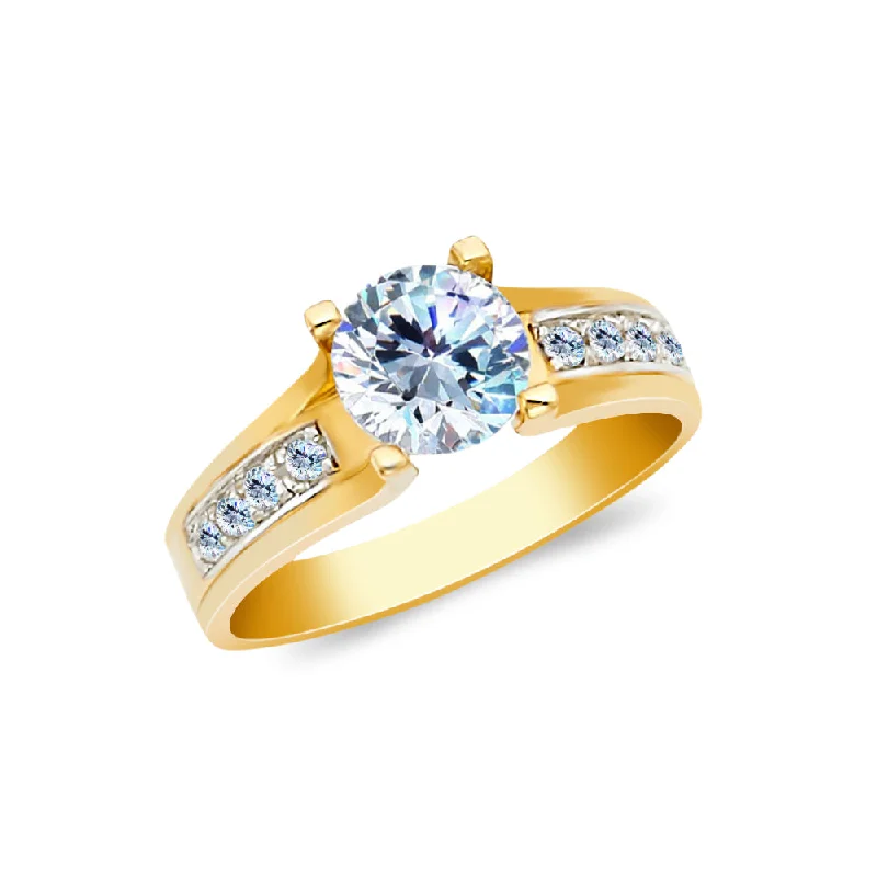 Best Blaze Rings-14K Gold 1 Ct. Round Cut CZ Wedding Engagement Ring