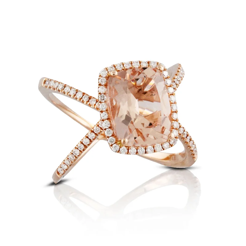 Rings Mount Stability-Morganite and Diamond Ring