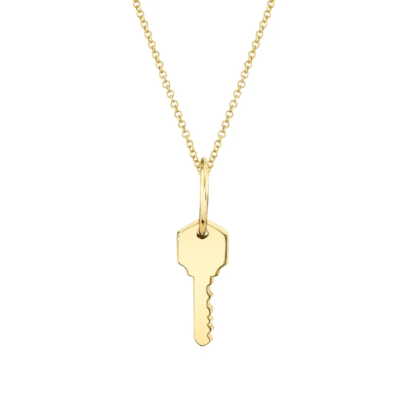 Necklaces Save Deals-Micro Key Pendant - 14k Yellow Gold