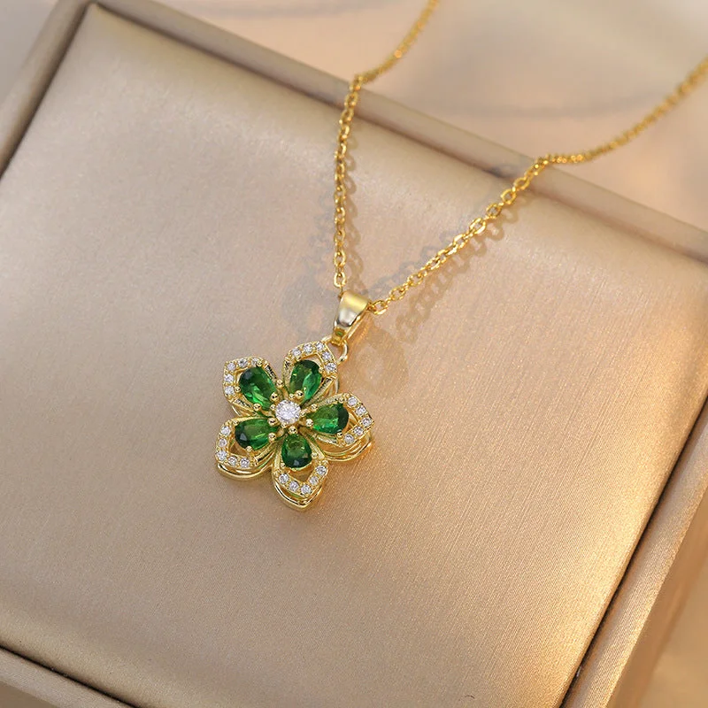 Emerald Flower Necklace