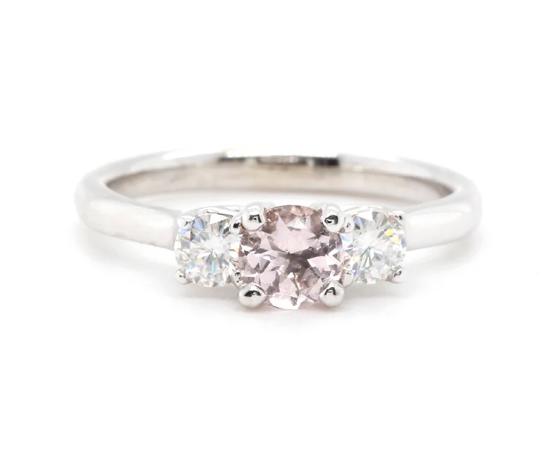 Rings Wear Metrics-Pink Morganite Three Stone Ring