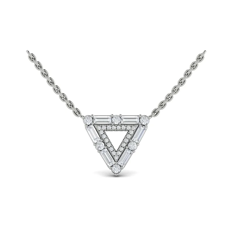 Necklaces For Stormy Days-Diamond Baguette Double Trinity Necklace