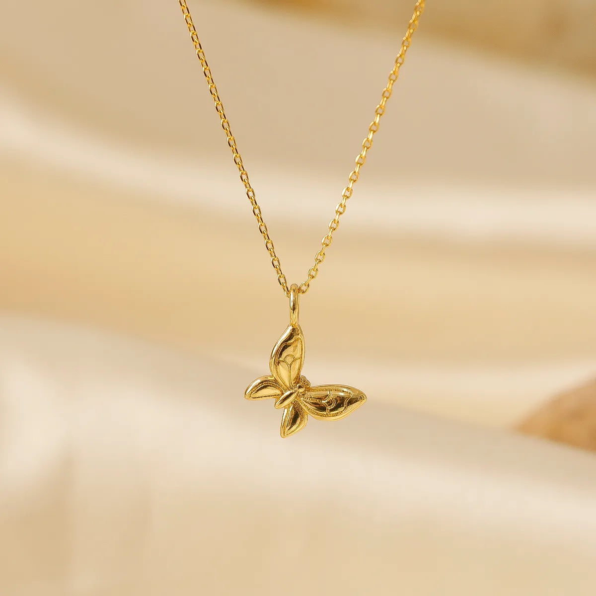 Necklaces For Neck Rookies-Wholesale IG Style Classic Style Butterfly Copper 18K Gold Plated Pendant Necklace