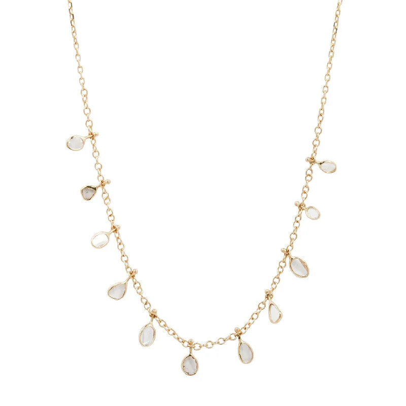 Necklaces Gem Choices-Multi Diamond Slice Necklace