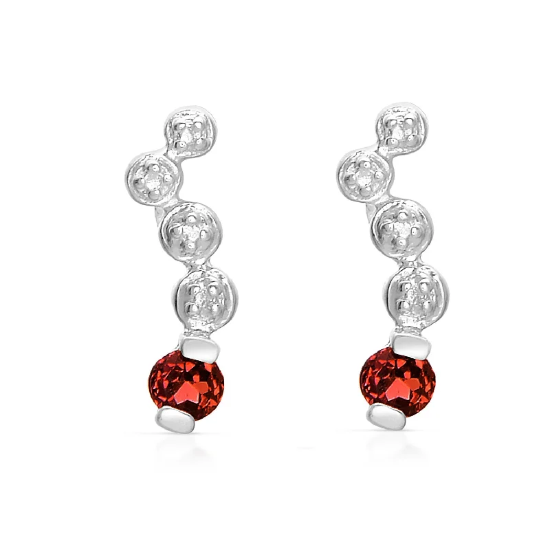 Earrings For Low Shine-Anne Ruby Red Cubic Zirconia Earrings