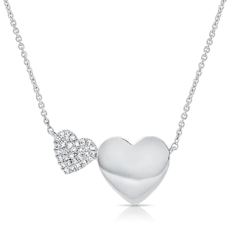 Best Glow Necklaces-14k Gold & Diamond Heart Necklace