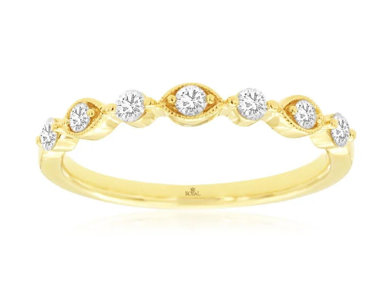 Rings Glimmer Tricks-14k Yellow Gold Stackable Diamond Band