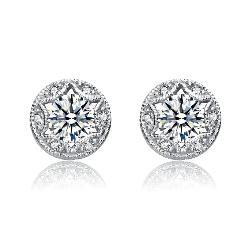 Earrings Fit Ease-Caroline Plated Round Stud Earrings