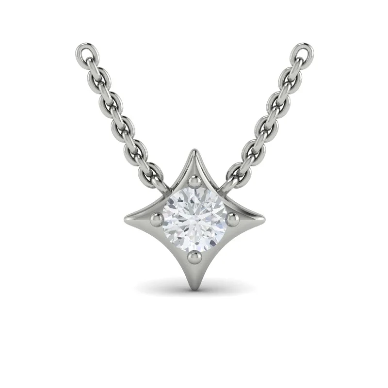 Necklaces With Faded Hues-Single Diamond Vlora Star Pendant Necklace