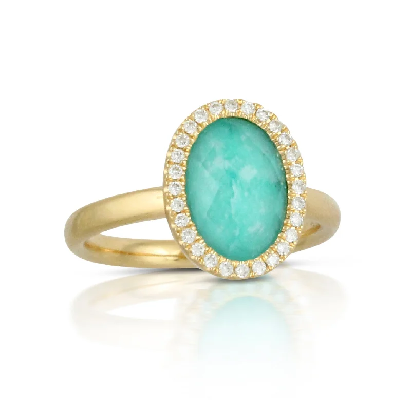 Rings For Starry Vibes-Amazonite and Diamond Ring