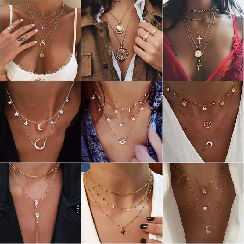 Necklaces For Lunch Glow-Retro Geometric Alloy Wholesale Pendant Necklace