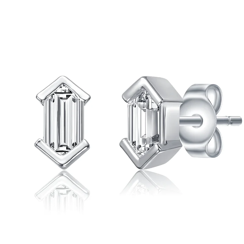 Earrings Glint Routine-Déco Mini Baguette Geometric Stud Earrings