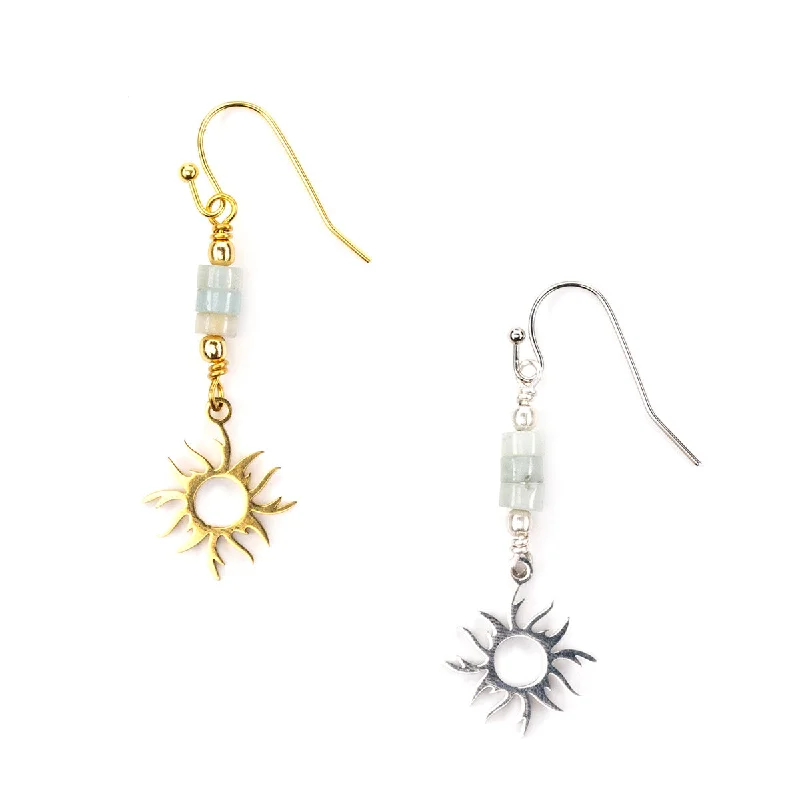 Earrings For Tight Cuts-El Farol Gemstone and Sun Charm Earring