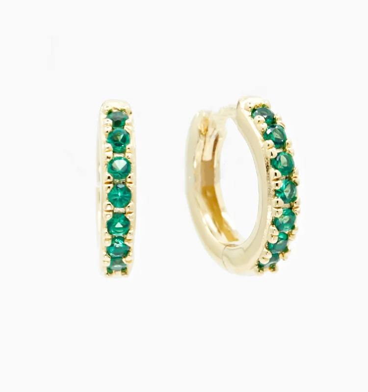 Earrings For Ear Masters-Green Hoop Earrings