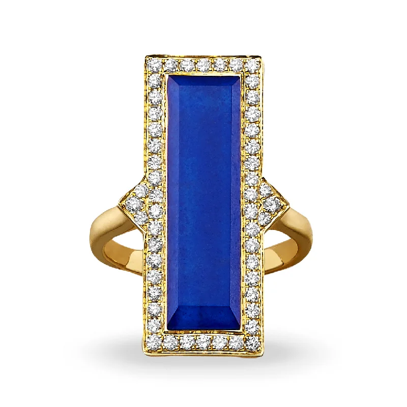 Bespoke Rings For Visionaries-Lapis and Diamond Ring