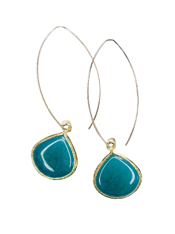 Earrings For Crisp Shine-earrings . dipped teardrop on mini hoops