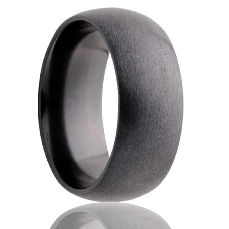 Wispy Rings For Featherlight Feel-Dome Zirconium Band Satin Top Ring