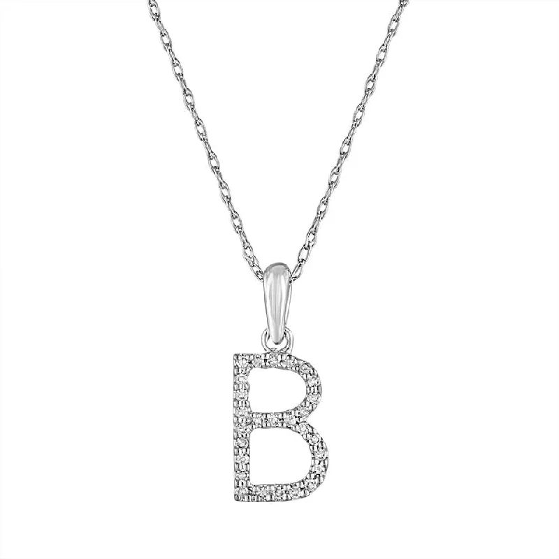 Necklaces For Close Events-14k Gold & Diamond Initial Necklace-B