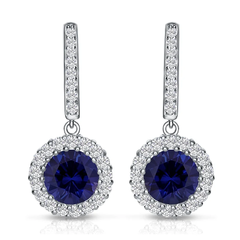 Earrings With Pinpoint Studs-Palais Classic Royal Blue Round Earrings