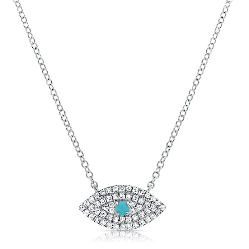 Light Necklaces For Wear-14k Gold & Diamond Evil Eye Necklace