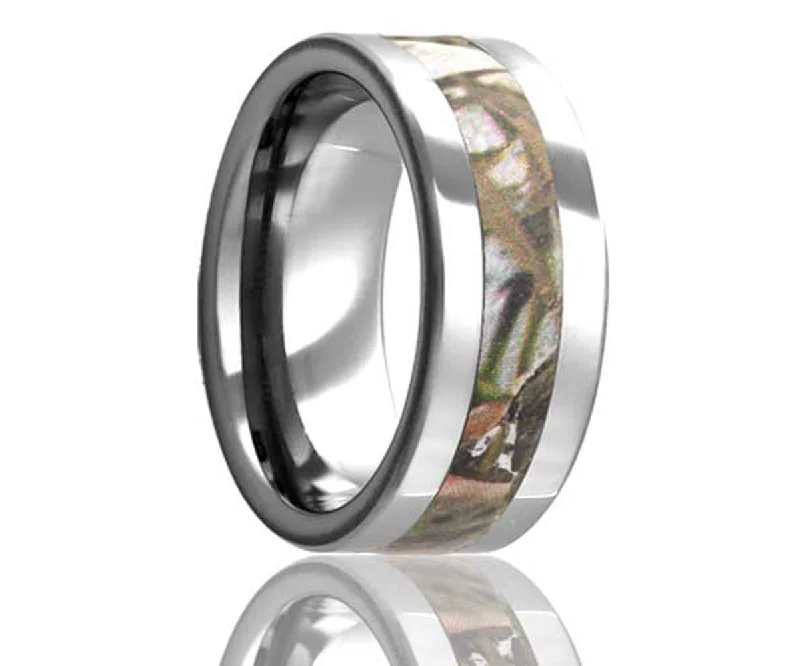 Rings For Flat Joints-Flat Edge Desert Camo Tungsten Band